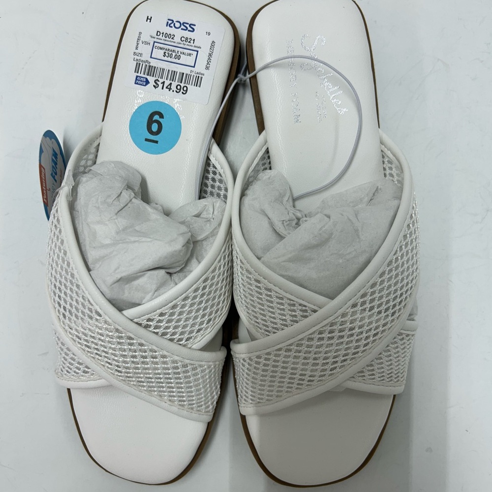 White Sandals with Mesh Detail